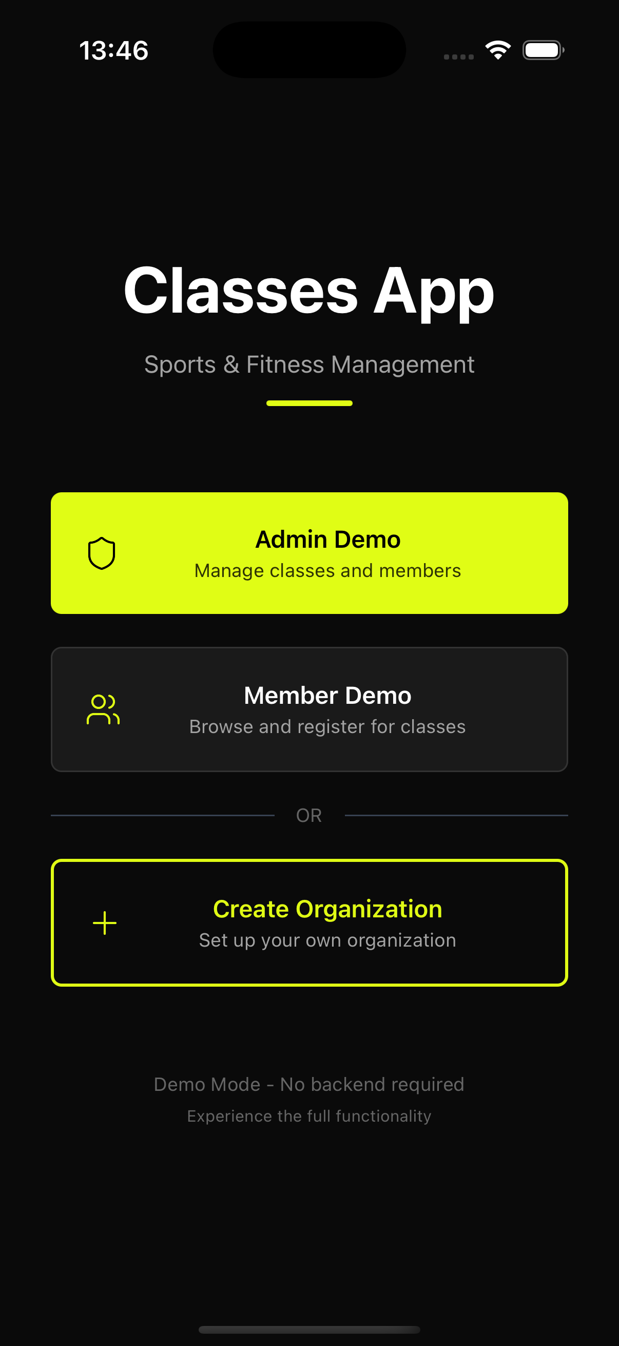 App Welcome Screen