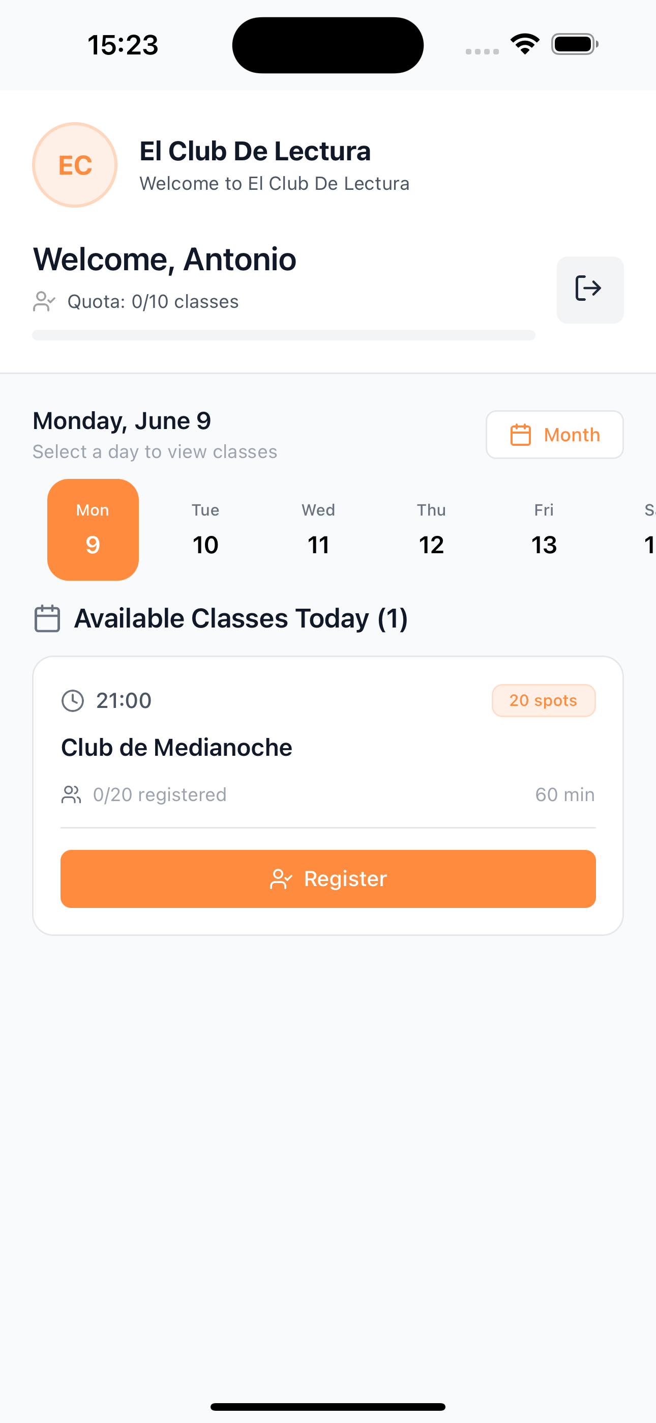 Claseo App - Orange Theme