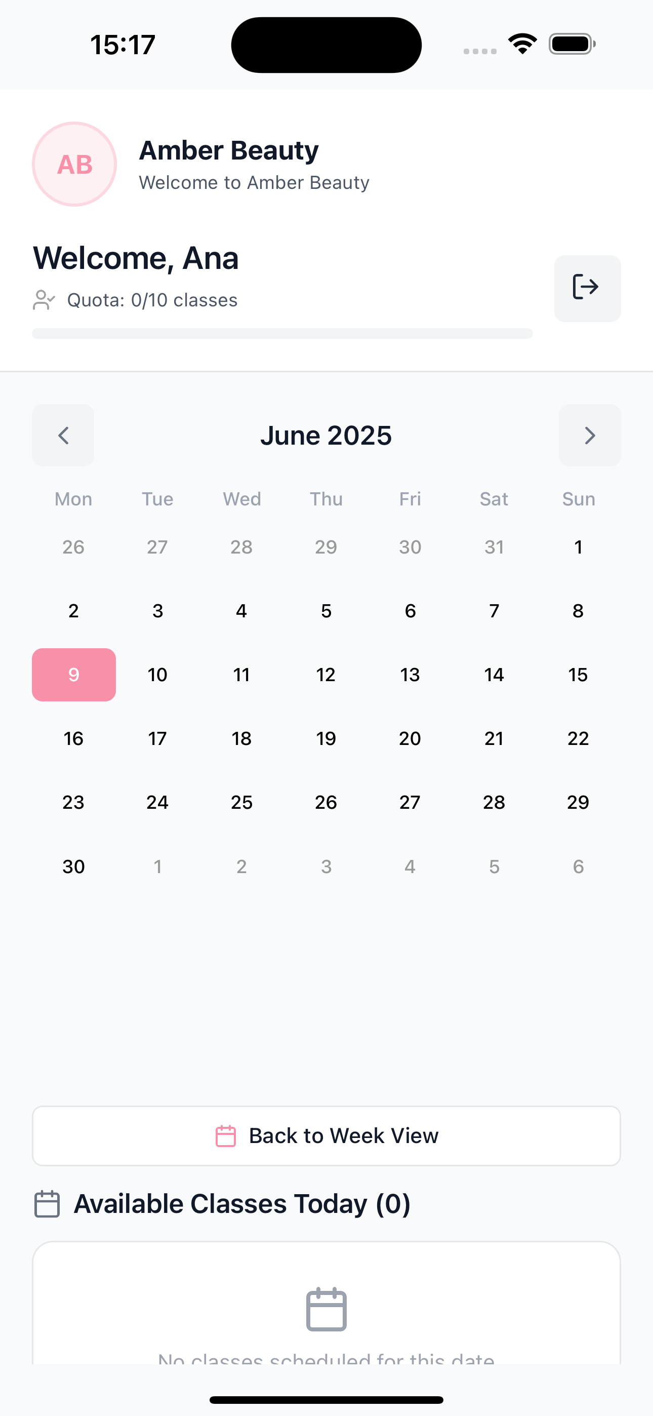 Your Branded App Calendar View