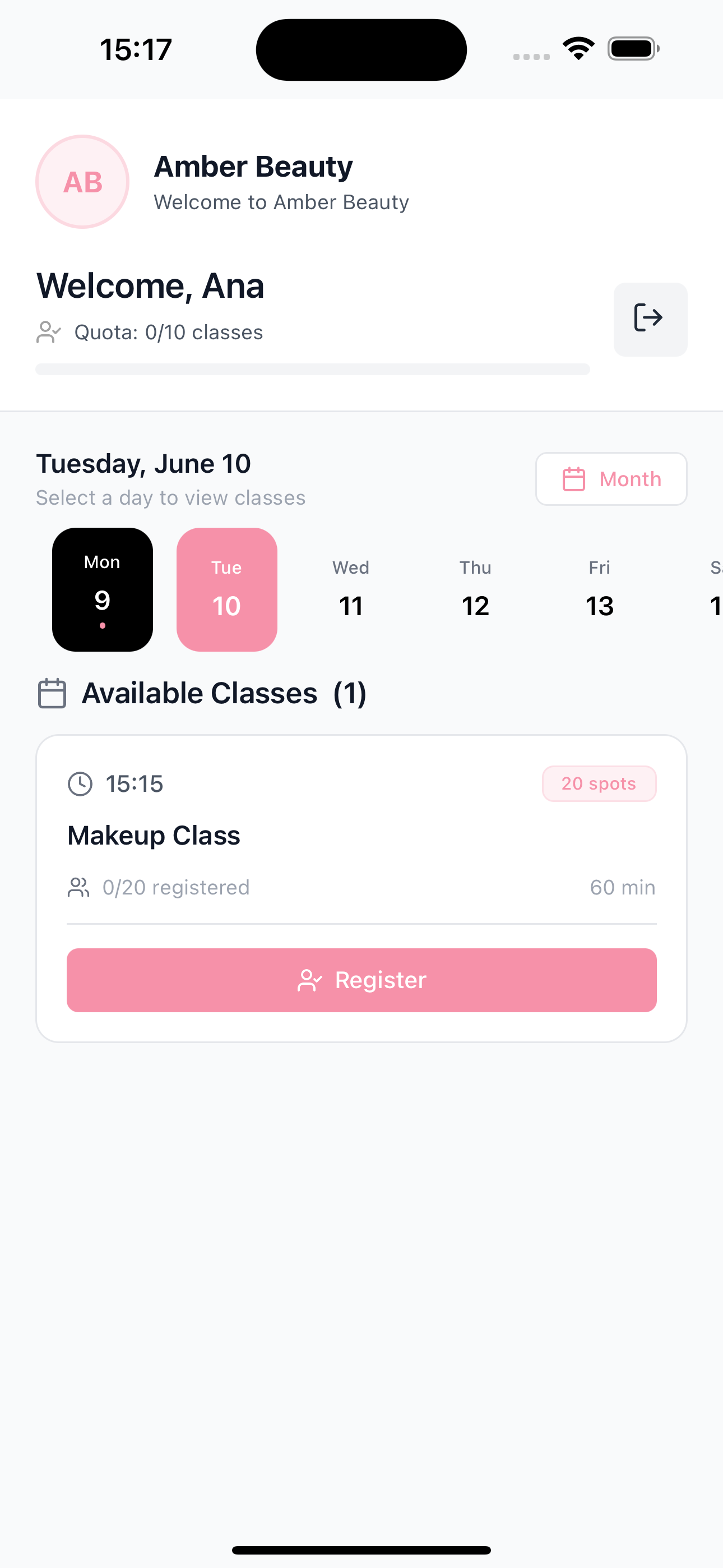 Claseo App - Pink Theme